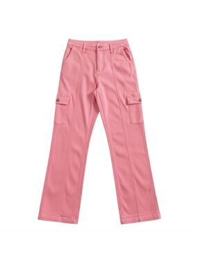 Judy Blue Pink Straight Leg Cargo Pants Size 1/25 NWOT High Rise Pockets Jeans
